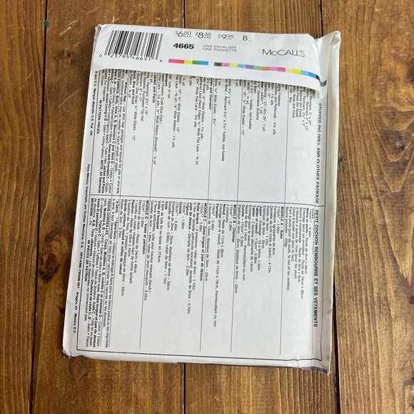 McCalls Crafts 4665 this little piggy pattern plush pig uncut pattern - Picture 2 of 3